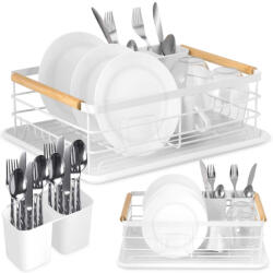 Massido Edényszárító állvány tálcával -fehér MS-600 Massido Biała (660002)