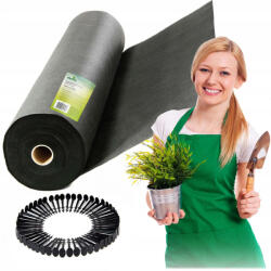 Plonos Kerti agrotextília 1, 6 m x 50 m 70 g/m2 + 50 Plonos gombostű - fekete (490800)
