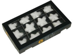  Fehér színű fényes csillag formájú üveg karácsonyfadísz 4cm 12db