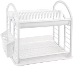 Dünya Plastik Edényszárító emeletes 50, 8×30×34 cm - Antik Szín: Fehér