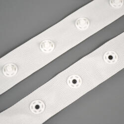 Takoy Bandă cu capse pentru confecții textile / body - alb