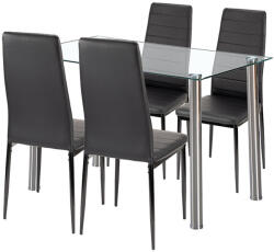 Leziter Nolen 4+1 étkező garnitúra fekete (LUA120W_MDC-001-Black_4) - fabuland