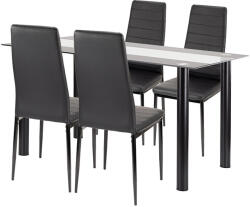 Leziter Norman 4+1 étkező garnitúra fekete (LUA140B_MDC-001-Black_4) - fabuland