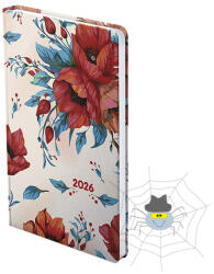 TopTimer Határidőnapló TOPTIMER Joy J018 A/5 heti fehér lapos keskenyített Piros metál 2026