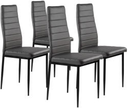 Homelux 4 db-os magas háttámlájú szürke műbőr étkezőszék (DC855-4_GREY) - fabuland