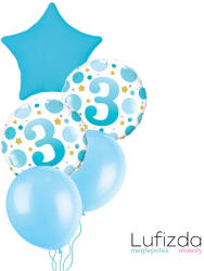  Héliumos luficsokor szülinapra, 3-as számmal - INGYENES KISZÁLLÍTÁSSAL (LUFI755193)