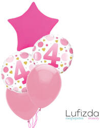  Héliumos luficsokor szülinapra, 4-es számmal - INGYENES GLS szállítással (LUFI882949)
