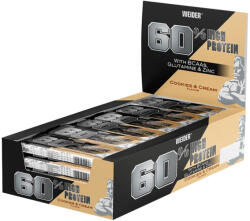 Weider 60% Protein Bar fehérje szelet - 24x45 g - keksz-tejszín