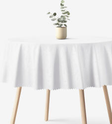 Goldea ünnepi kör alakú teflonos terítő - fehér nagy ornamentekkel ékesített Ø 130 cm