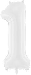  1'' számú fóliaballon, 86 cm, fehér (FB130-1-008)