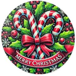  Nyomtatott fa tábla koszorú közép - Cukorpálcás 14, 8cm