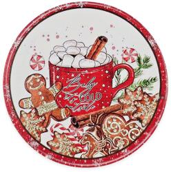  Nyomtatott fa tábla koszorú közép - Fahéjas forró csoki 14, 8cm