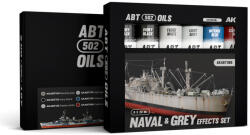 AK Interactive - NAVAL AND GREY EFFECTS SET - olajfesték szett 6X20 ml - AKABT306