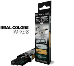 AK Interactive WWII Axis Aircraft Squiggle Camouflage Colors RC Markers Set (RCM111) - Professzionális Makettfesték Készlet