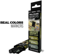 AK Interactive WWII Allied Aircraft Cockpit Colors RC Markers Set (RCM109) - Professzionális Makettfesték Készlet