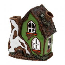 Sigro Kerámia karácsonyi házikó Illóolaj tartó (kémény) green 10 x 7, 5 x 11 cm