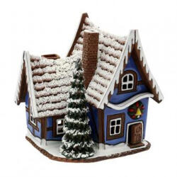  Sigro Kerámia karácsonyi házikó Illóolaj tartó (kémény) Forest House blue 11, 5 x 10, 5 x 13, 5 cm