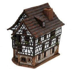  Sigro Kerámia karácsonyi házikó Illóolaj tartó (kémény) Timbered house 10 x 15 x 13, 5 cm