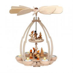 Sigro Karácsonyi piramis forgó fából Téli figurák