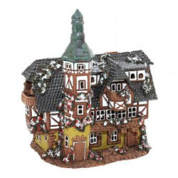 Sigro Kerámia karácsonyi házikó Illóolaj tartó (kémény) Fachwerkhaus 19 x 13 x 21 cm