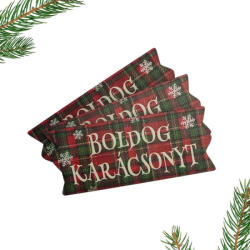  Nyomtatott dekorkarton - Karácsonyi szalag tábla - piros/zöld 3db - csinaldmagadshop