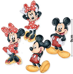  Nyomtatott dekorkarton - Mickey és Minnie - piros 4 féle 4db/csomag