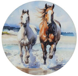 Corolla Exp-Imp. Kft Nyomtatott fa tábla koszorú közép - Lovak tengerparton 14, 8
