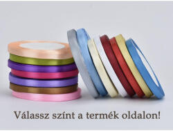  Szatén szalag 6mm x 22méter - TÖBB SZÍNBEN