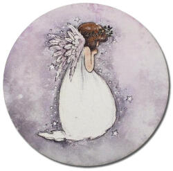 Corolla Nyomtatott fa tábla koszorú közép - Angyalkás csillagos 11, 8cm