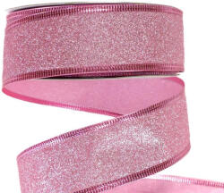 Corolla Exp-Imp. Kft Karácsonyi szalag glitteres - rózsaszín, drótos szegéllyel