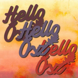  Bíbor "Hello Ősz" felirat színes 7, 5x8, 5cm 3db/csomag - csinaldmagadshop