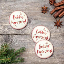 Corolla Nyomtatott fa tábla - Boldog Karácsonyt tábla 3db/csomag Fehér/Piros