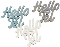  Ezüst "Hello Tél" felirat színes 8x8cm 3db/csomag - csinaldmagadshop