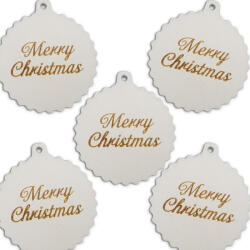 Corolla Fodros gömb Merry Christmas fehér 5db/cs
