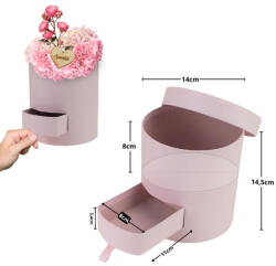  Papírdoboz henger fiókos rózsaszín - csinaldmagadshop