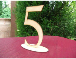  Natúr fa - Asztalszám 5-ös 15cm - csinaldmagadshop
