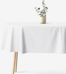 Goldea fața de masă festivă impermeabilă - alb cu ornamente mari - ovală 140 x 220 cm Fata de masa