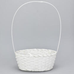 Corolla Exp-Imp. Kft Bambusz füles ovál kosár fehér nagy