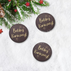 Corolla Nyomtatott fa tábla - Boldog Karácsonyt tábla 3db/csomag Barna/krém