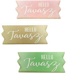  Nyomtatott dekorkarton -Hello tavasz szalagtábla 3db/csomag - csinaldmagadshop