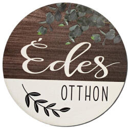  Nyomtatott fa tábla koszorú közép - Édes otthon eukaliptusz 11, 8 - csinaldmagadshop