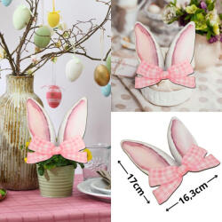 Corolla Exp-Imp. Kft Nyomtatott dekorkarton - Nyuszifül rózsaszín 16x17cm