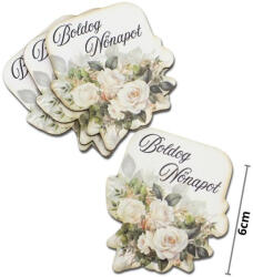 Nyomtatott dekorkarton - Boldog nőnapot virágos tábla - fehér 4db/csomag - csinaldmagadshop
