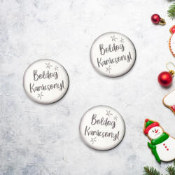 Corolla Nyomtatott fa tábla - Boldog Karácsonyt tábla 3db/csomag Fehér/szürke