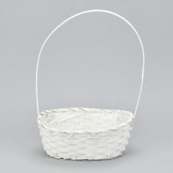 Corolla Exp-Imp. Kft Bambusz füles ovál kosár fehér
