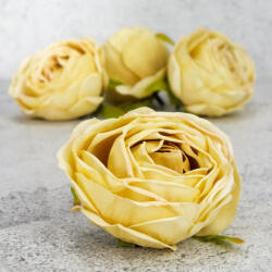  Százlevelű rózsa fej - krém sárga 4db/csomag - csinaldmagadshop