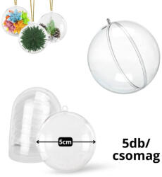 Corolla Exp-Imp. Kft Ajándéktartó szétválasztható gömb műanyag 5cm 5db/cs