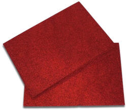  Csillámos dekorgumi 2mm 10db/csomag - Piros