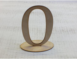  Natúr fa - Asztalszám 0-ás 15cm - csinaldmagadshop