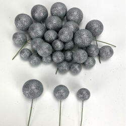 Corolla Exp-Imp. Kft Csillámos gömb pick ezüst 30db/cs